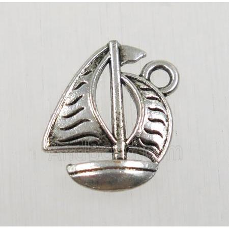 tibetan silver sailboat pendant, non-nickel