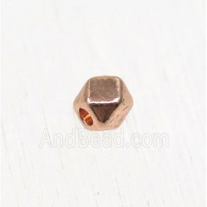 tibetan silver zinc beads, non-nickel, rose gold