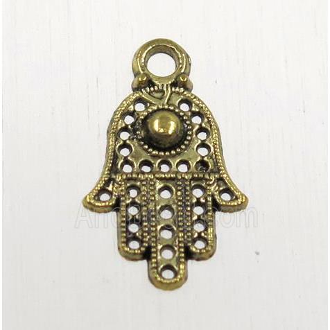 tibetan silver hamsahand pendant, non-nickel, antique gold