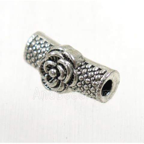 tibetan silver zinc tube beads, non-nickel