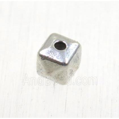 tibetan silver zinc cube beads, non-nickel