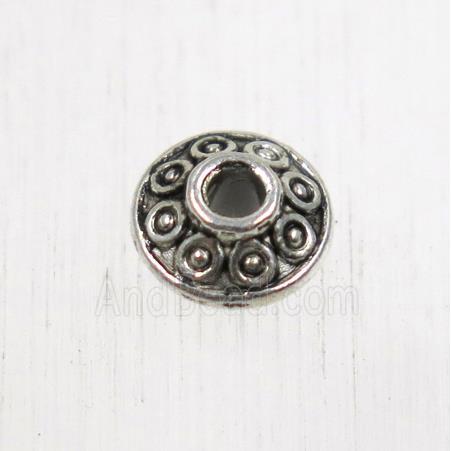 tibetan silver zinc rondelle beads, non-nickel