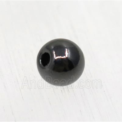 tibetan silver round zinc beads, non-nickel, black plated