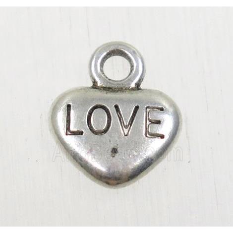 tibetan silver heart pendant, non-nickel