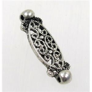 tibetan silver connector, non-nickel, approx 8x27mm