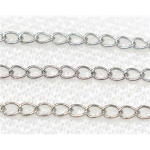 copper chain, platinum plated, approx 4x5.5mm