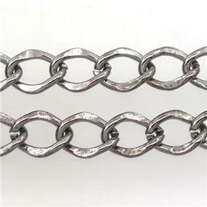 iron chain, black plated, approx 8-11mm