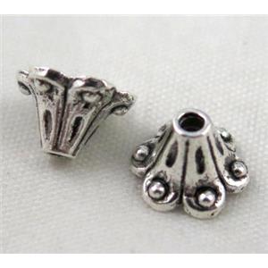 tibetan silver beadcaps Non-Nickel, approx 10mm dia, 6mm height