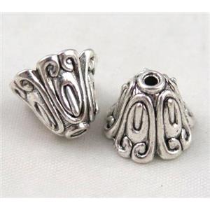 tibetan silver beadcaps Non-Nickel, approx 14mm dia, 11mm height