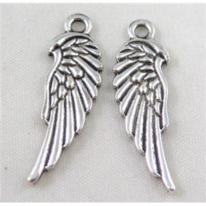 Tibetan silver wing pendant, Non-nickel, approx 10x30mm