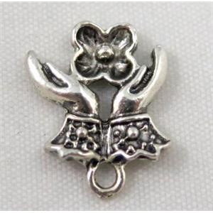 Tibetan silver pendant, Non-nickel, approx 14x14mm