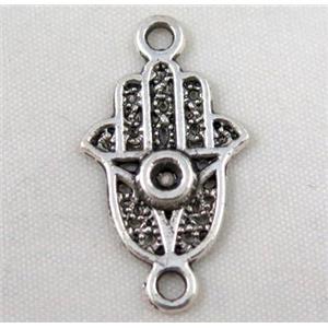 Tibetan silver hamsahand connector, Non-nickel, approx 15x28mm