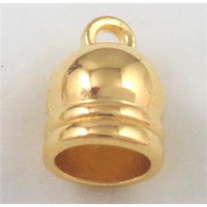 alloy tassel bail pendant, bellcaps, gold plated, approx 10x14mm
