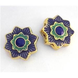 enameling copper spacer bead, flat round, approx 16mm dia