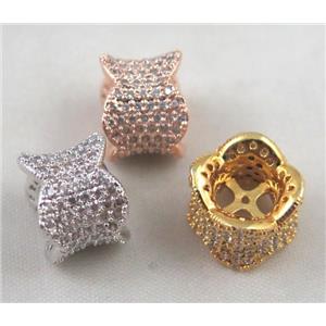 Zircon copper spacer bead, mix color, approx 13x10mm