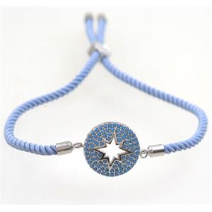 handmade bracelet with nylon wire, zircon bead, approx 17mm dia