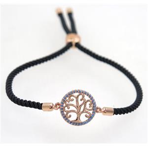 handmade bracelet with nylon wire, zircon bead, approx 16mm dia