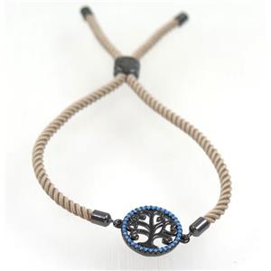 handmade bracelet with nylon wire, zircon bead, approx 16mm dia