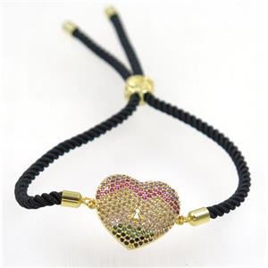 handmade bracelet with nylon wire, zircon bead, approx 18-20mm