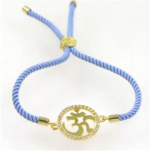 handmade bracelet with nylon wire, zircon bead, approx 19mm dia