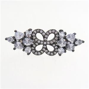 copper bead paved zircon, black, approx 10-30mm, 6mm hole