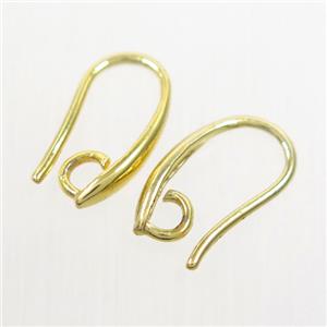 copper earring hook, color keeping, gold plated, approx 7-15mm