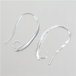 copper earring hook, color keeping, silver plated, approx 10-20mm