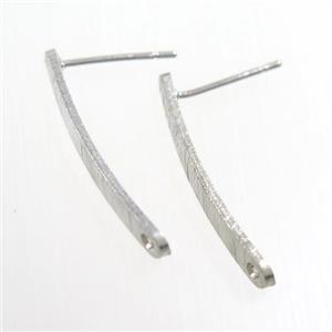 copper earring studs with loop, platinum plated, approx 2-23mm