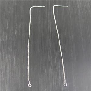 copper earring wire, silver plated, approx 1mm, 55mm length