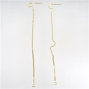 copper earring wire, gold plated, approx 1mm, 90mm length
