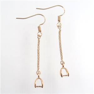 copper earring hook, rose gold, approx 15-55mm