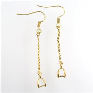 copper earring hook, gold plated, approx 15-55mm