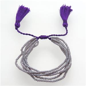 Handcraft bracelets with Chinese Crystal Glass beads, resized, approx 3mm, 50mm dia