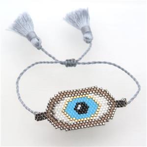 Handcraft bracelets with Seed Glass beads, tassel, resizable, approx 22-40mm