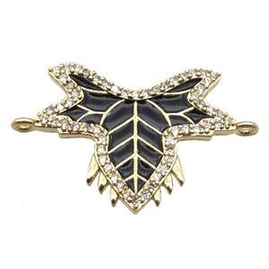 copper connector paved zircon, flying suit, gold plated, approx 18-28mm