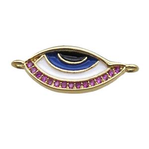 copper eye connector paved zircon, gold plated, approx 8-18mm