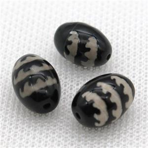 tibetan Dzi barrel beads, approx 10x14mm