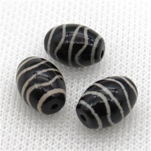 tibetan Dzi barrel beads, approx 10x14mm