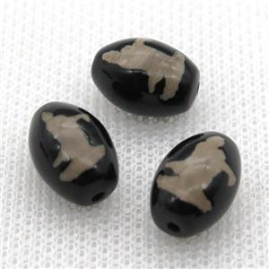 tibetan DZi barrel beads, approx 10x14mm