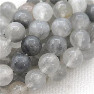 gray Cloudy Quartz beads, round, approx 4mm dia