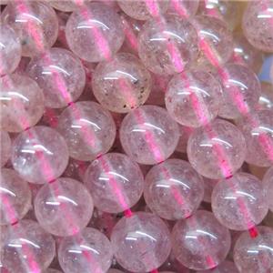round Strawberry Quartz beads, approx 8mm dia