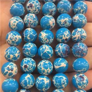 round synthetic blue Imperial Jasper beads, approx 10mm dia