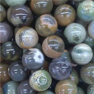 round Fire Agate beads, multi color, approx 8mm dia