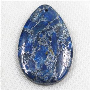 blue Lapis Lazuli teardrop pendant, approx 30-48mm