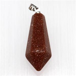 gold sandstone pendants, faceted teardrop, approx 14-30mm