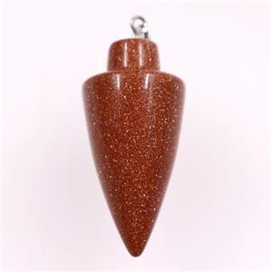 gold sandstone pendants, bullet, approx 18-35mm