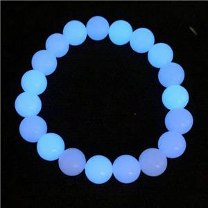 blue noctilucent stone bracelet, round, approx 8mm dia