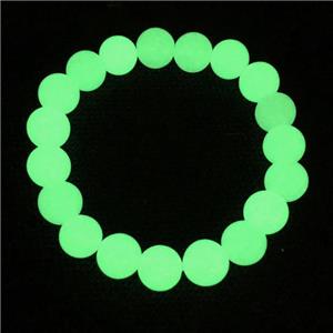 green noctilucent stone bracelet, round, approx 6mm dia