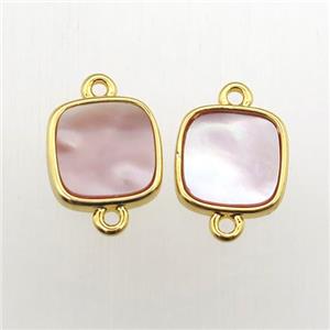 pink Queen Shell square connector, approx 10x10mm