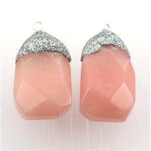 peach Jade pendant, approx 13-20mm